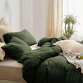 Comforter King Size Dark Olive Green, 3 Piece Soft Modern Bedding Set & Collections, Lightweight All Season Bed Quilt Blanket Wi