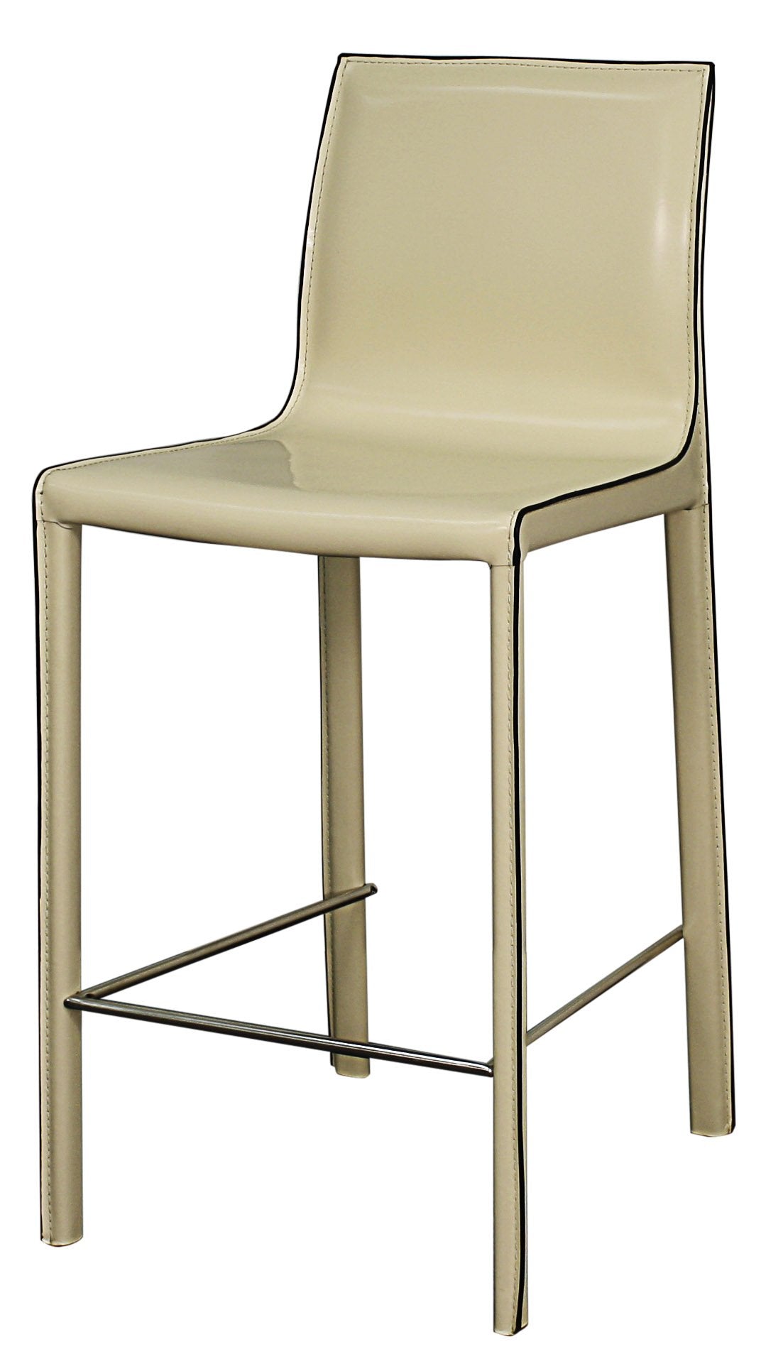 npd furniture and more New Pacific Direct Gervin Recycled Leather Counter Stool,Powder Coated Steel,Vanilla White,Fully Assembled,Set of 2