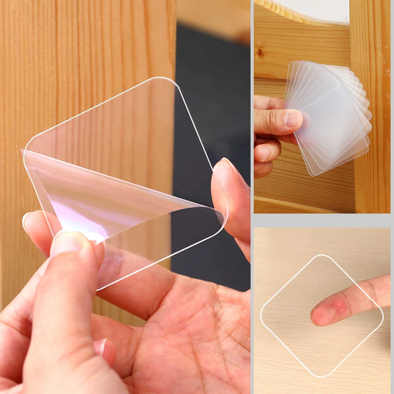 Mileqee 10Pcs Large Double Sided Adhesive Pads For Mounting, 2.36In Two Sided Precut Squares Tape, Sticky Tack Double Sided Tape
