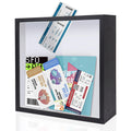 ZEEYUAN Adventure Archive Box 12x12inch Adventure Box for Travel Life in a Box Memories Shadow Box with Slot, Top Loading Ticket