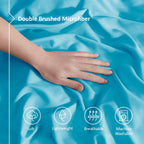 Nestl Bright Blue California King Duvet Cover Sets - Soft Double Brushed Cal King Duvet Cover, 3 Piece, With Button Closure, 1 D