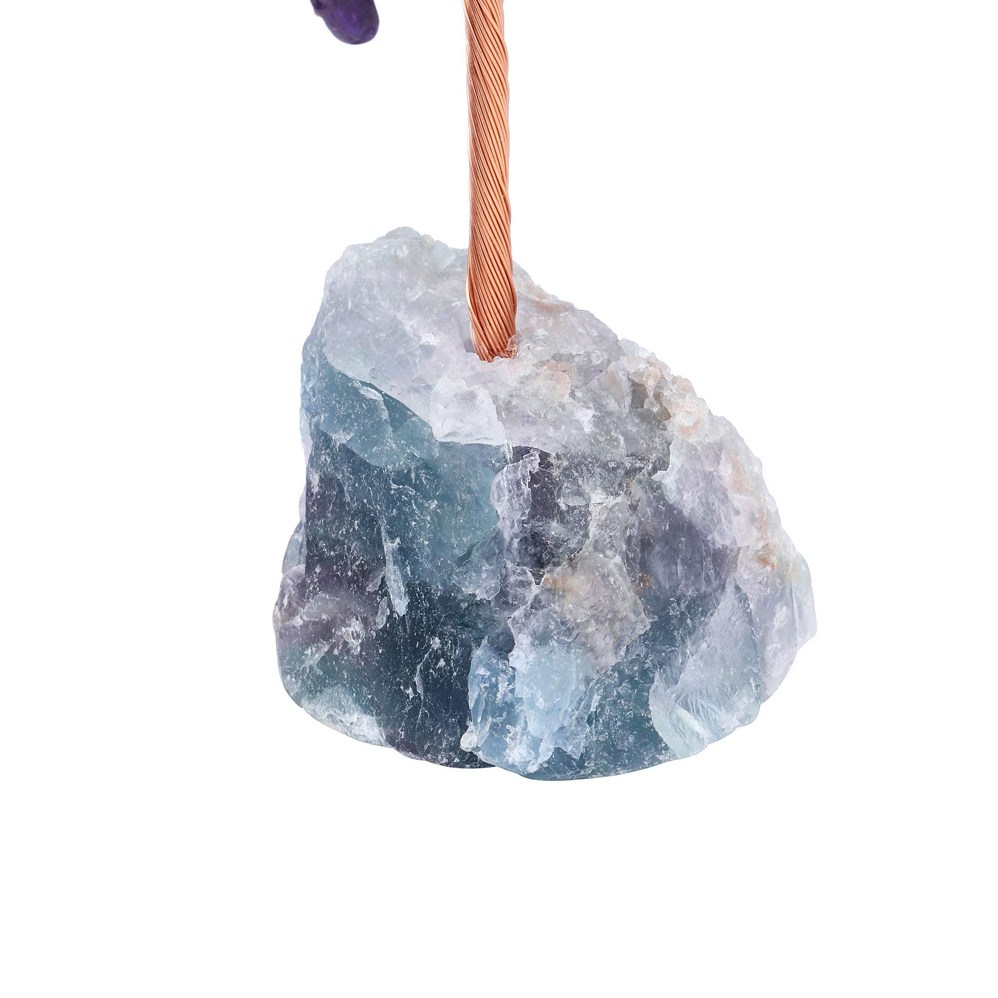 Jovivi Natural Amethyst Crystal Tree, Raw Healing Crystals Fluorite Base Bonsai Money Tree For Home Office Table Decor Wealth An