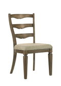 Acme Furniture Parfield 19 Fabric Side Chairs in Cream/Weathered Oak (Set of 2)