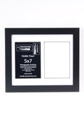 Creative Letter Art 2 Opening Glass Face Black Picture Frame to hold 5 by 7 inch Photographs including 10x12-inch White Mat Coll