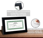 CORE ART Black 5x10 Business License Frame, Professional Bank Check Frame 3.5x8, High Definition Plexiglass, Wall/Tabletop Display