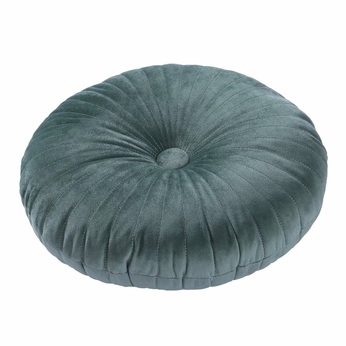 Hlovme Round Pillow Cushion For Couch Velvet Decorative Small Throw Pillow Solid Color For Living Room Bed Floor 13.7? Green