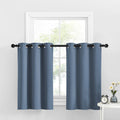 Nicetown Kitchen Curtains 36 Inch Length, Window Curtains Tiers Home Decor Grommet Solid Blackout Curtain Valances Decorative For Small Bathroom/Bedroom, 34-Inch X 36-Inch, Stone Blue, One Pair
