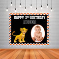 WoW Party Studio Personalized Simba Theme Party Happy Birthday Decorations Background/Backdrop Banner with Birthday Boy/Girl Nam