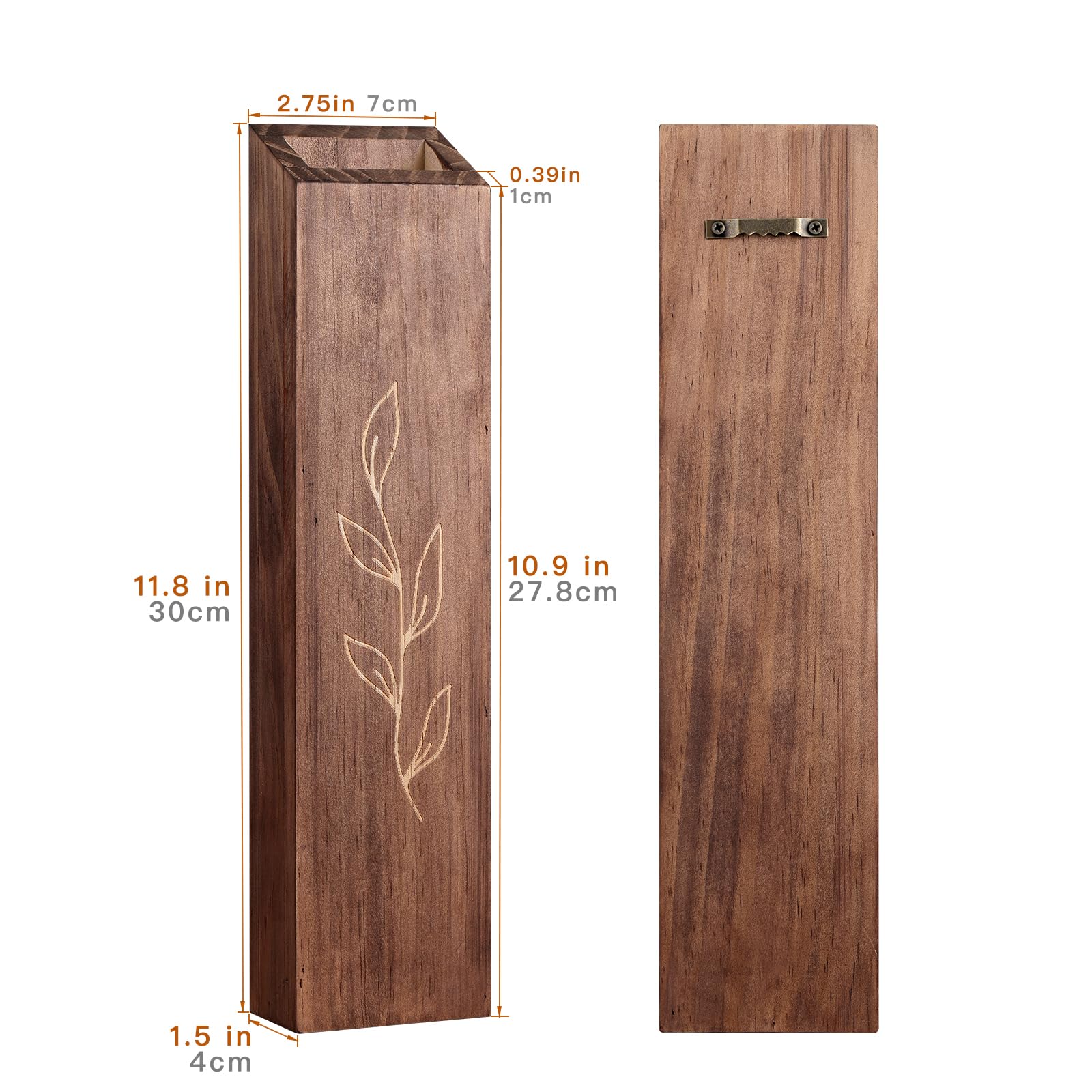 4 Pack Wood Indoor Wall Planter, Modern Wall Decor For Living Room Bedroom, Farmhouse Pocket Wall Vases For Dried Flowers And Fa