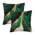 Lcokin Emerald Green And Gold Throw Pillow Cover 18X18 In Marble Cushion Modern Farmhouse Pillow Covers Soft Pillow Cases For Co