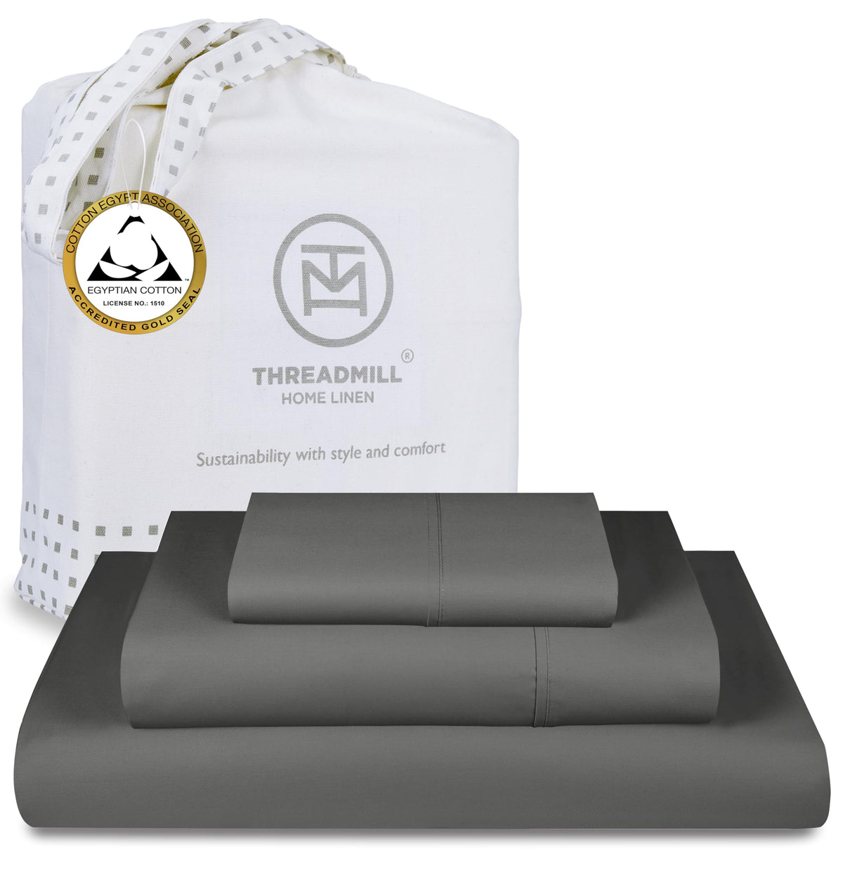 Threadmill Egyptian Cotton Twin Xl Sheet Set | 100% Certified Egyptian Cotton Sheets For Twin Xl Size Bed | Sateen Deep Pocket T
