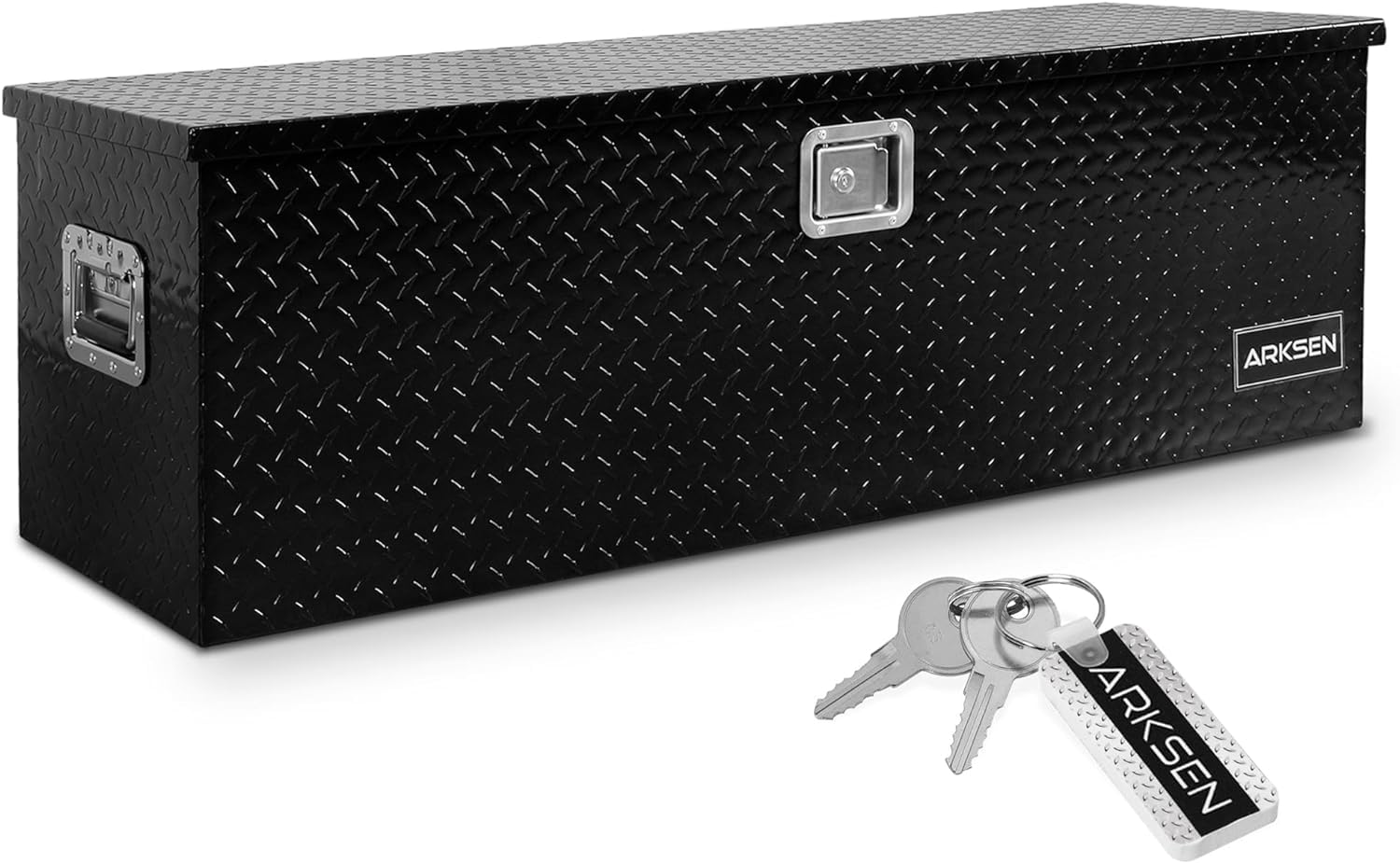 ARKSEN Heavy Duty 49" Aluminum Tool Box - Waterproof Truck Storage Chest, Black