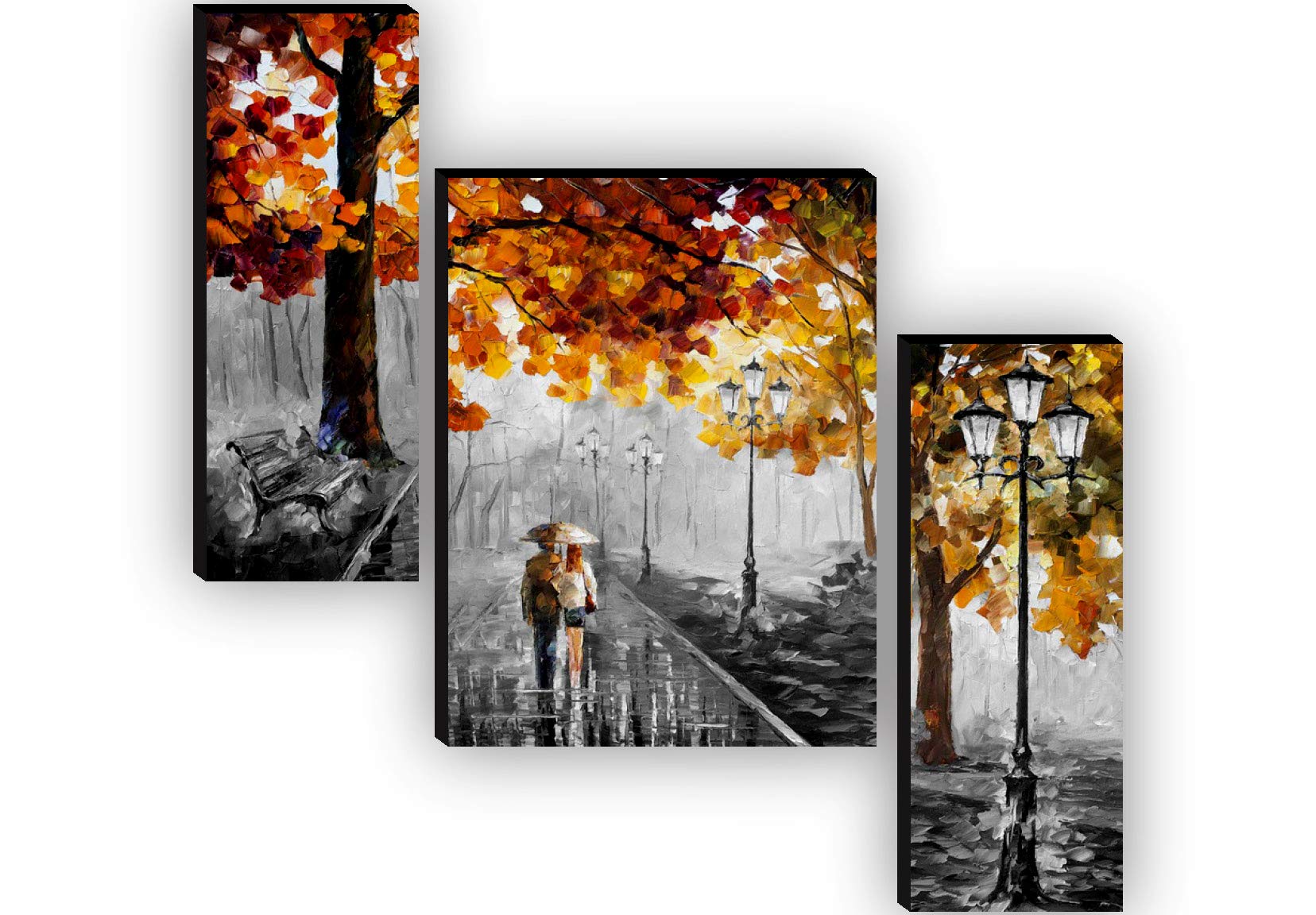 Saf Paintings Set Of 3 Couple Modern Art Uv Textured Paintings For Living Room With Frame Painting 12 Inch X 18 Inch SafJm9180