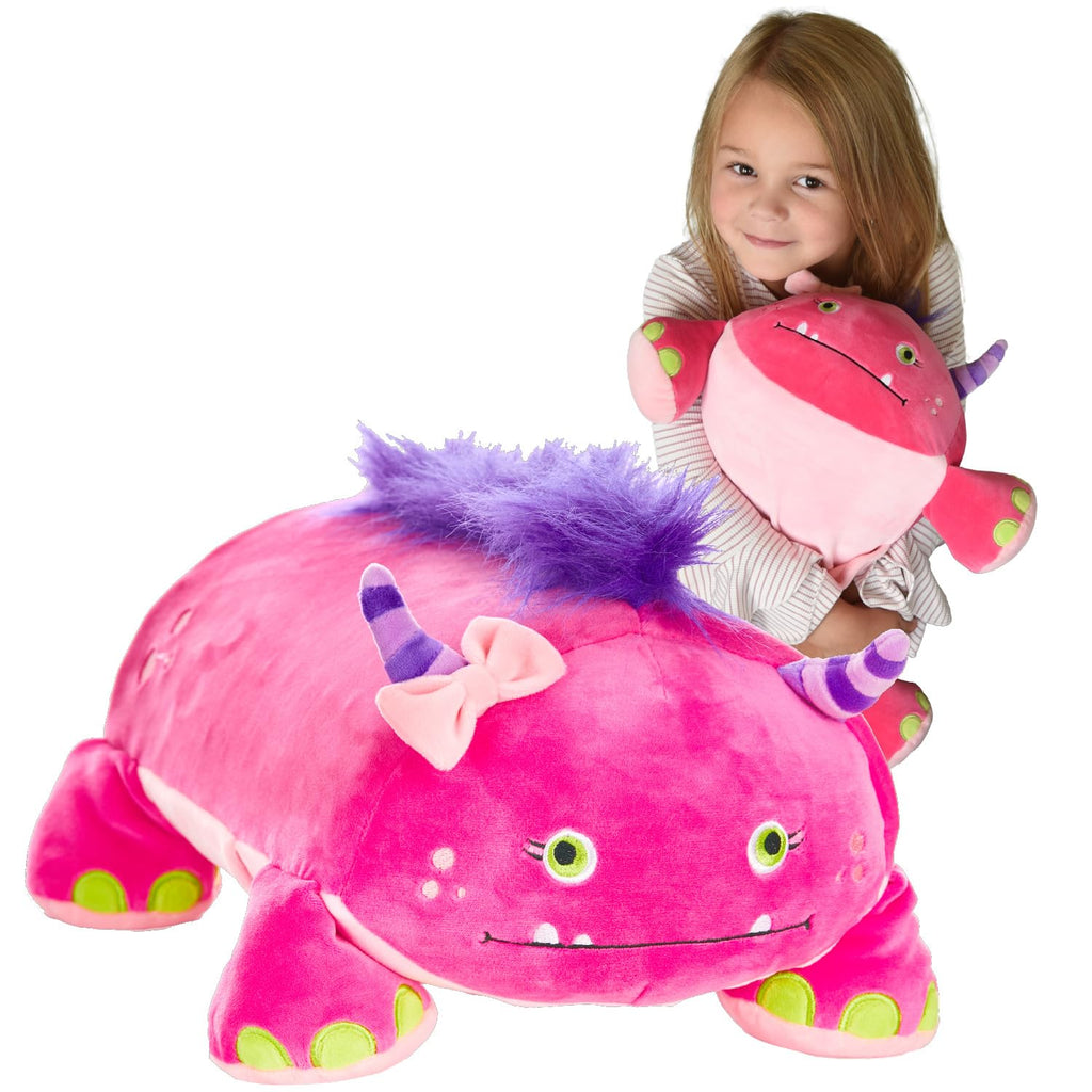 MEMORY MATES Katie The Pink Monster Memory Foam Pillow Plush,15    Stuffed Animal