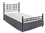 Biscaynebay Wrap Around Bed Skirts With Split Corners For Queen Beds 15' Drop, Dark Grey Elastic Dust Ruffles Easy Fit Wrinkle & Fade Resistant Silky Luxurious Fabric Solid Machine Washable