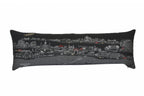 HomeRoots Grey 45' Black New Orleans Nighttime Skyline Lumbar Decorative Pillow