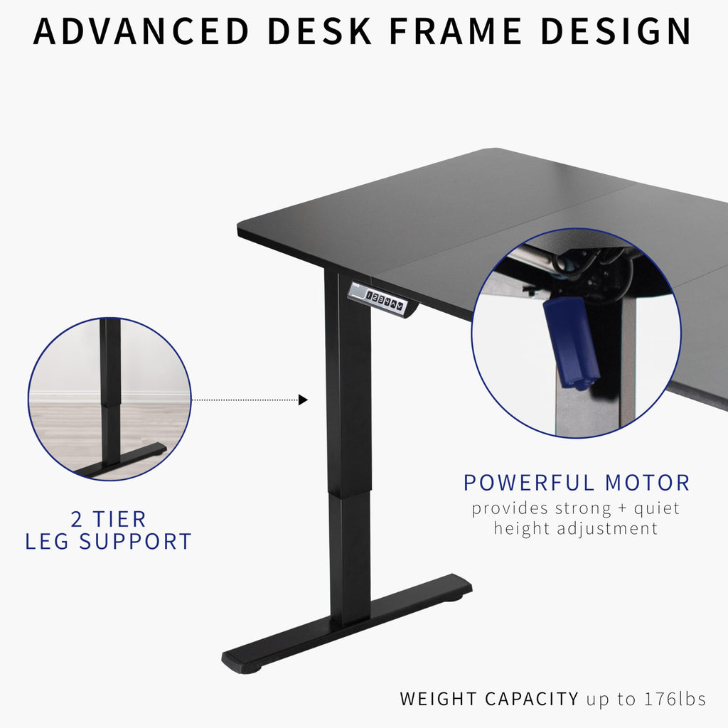 Vivo Electric 60 X 30 Inch Standing Desk Workstation, Memory Controller Height Adjustment, 1B Series, White Top White Frame, Desk-Kit-1W6W-30