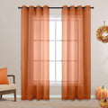 Burnt Orange Curtains 84 Inch Length for Living Room Bohemian Autumn Boho Fall Decor Set of 2 Panels Grommet Faux Linen Semi She