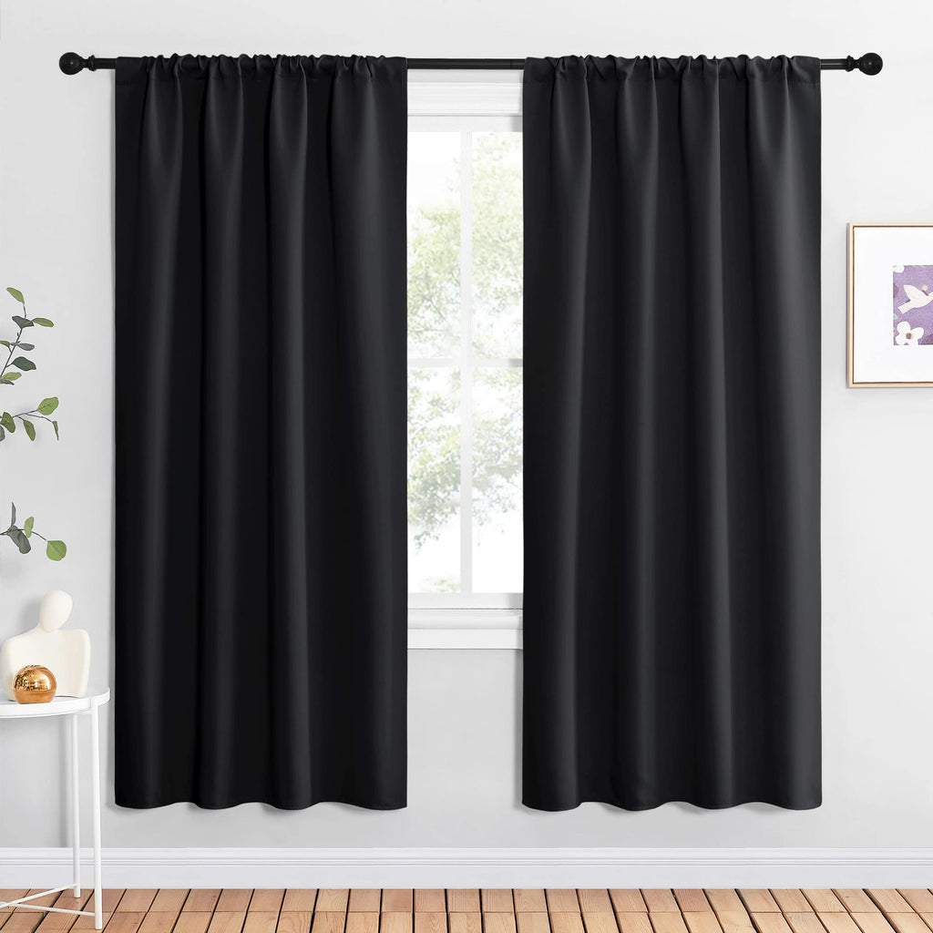 NICETOWN Halloween Living Room Blackout Shades - All Season Rod Pocket Thermal Insulated Solid Blackout Curtains/Drapes for Livi
