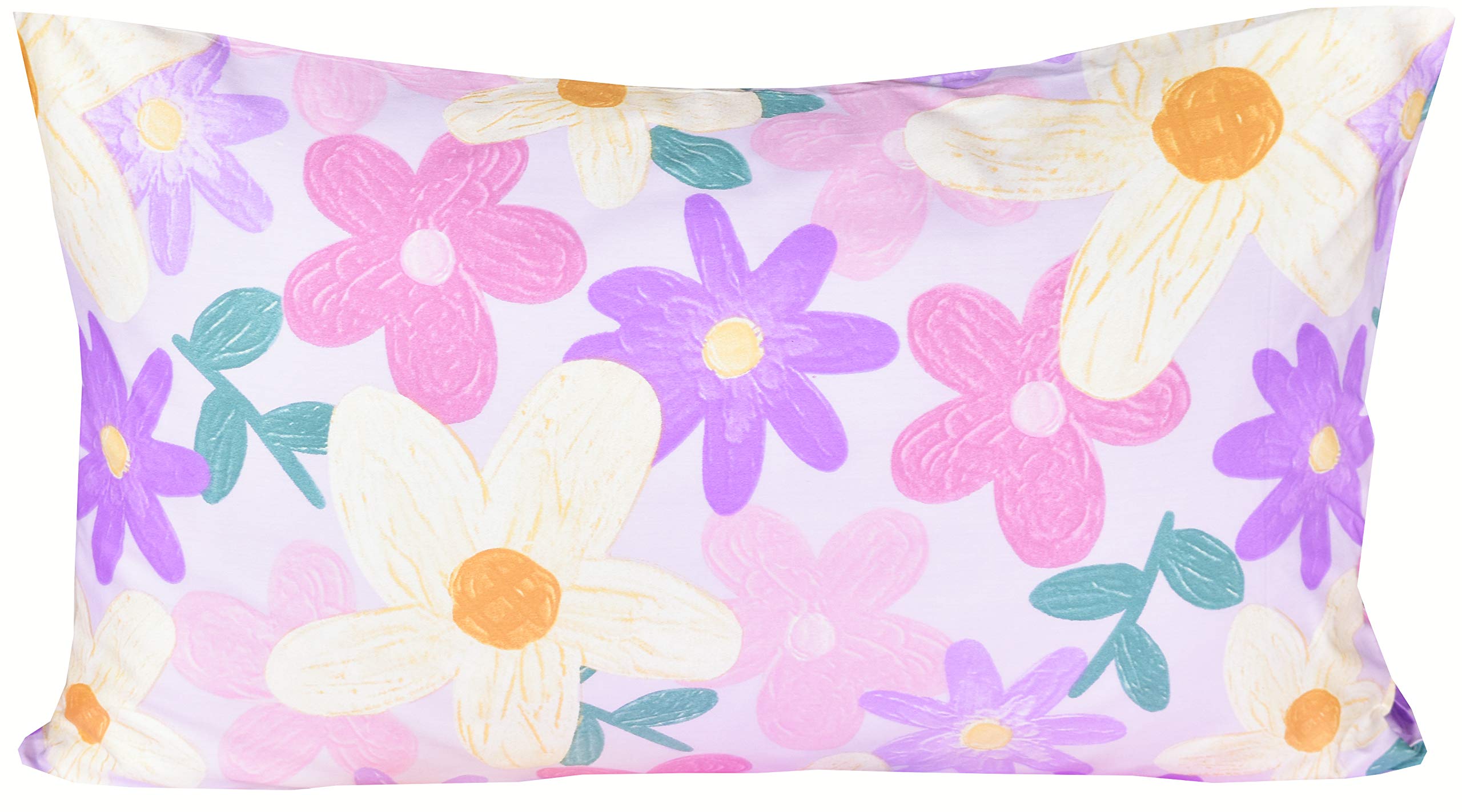 Scientific Sleep Purple Flower Painting Girls 100% Cotton 4 Pcs Full Bed Sheet Set Kids Toddler Teen, Flat Sheet & Fitted Sheet