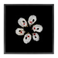 Stupell Industries Oyster Shells Symmetry, Floating Frame Canvas Art, Black, 18 x 18 Inches, Easy to Hang and Sturdy, Made in 