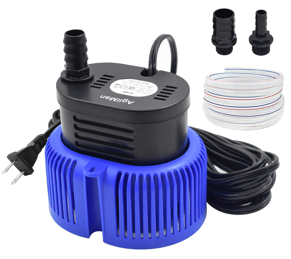 Agiiman Pool Cover Pump Above Ground - Submersible Swimming Sump Inground Pump, Water Removal With 16' Drainage Hose And 25 Feet
