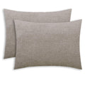 Calitime Pack Of 2 Cozy Standard Pillow Shams Cases For Bed Bedding Decoration Solid Dyed Soft Chenille 20 X 26 Inches Light Tau