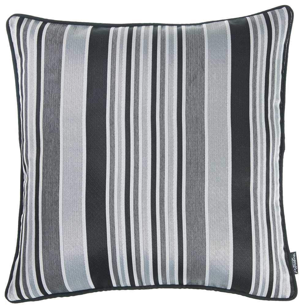 Pillows HomeRoots Multi Polyester 17'x 17' Dark Jacquard Stripe Decorative Throw Cover