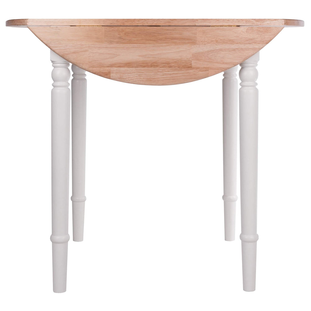 Ergode Wood Sorella Round Drop Leaf Table - Classic Farmhouse Style - Adjustable Size - Solid Wood - Easy Assembly