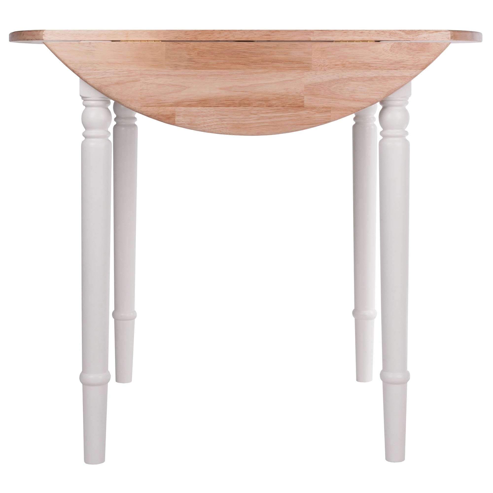 Ergode Wood Sorella Round Drop Leaf Table - Classic Farmhouse Style - Adjustable Size - Solid Wood - Easy Assembly