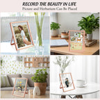 Golden State Art, Rose Gold 5X7 Frame For 4X6 Photo - Floating Frame For 4 X 6 Or Smaller Photos - Metal Frame And Real Glass, E