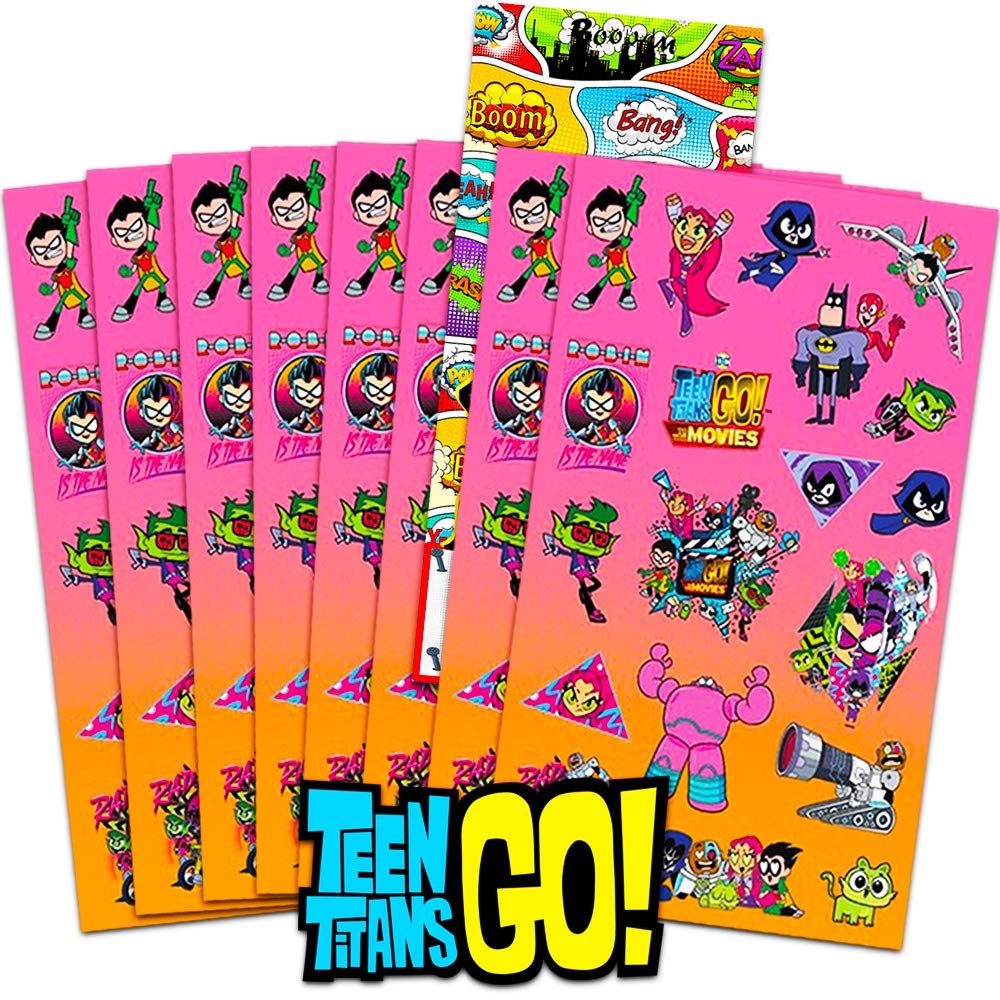 Teen Titans Go Stickers Party Supplies Pack ~ Over 120 Teen Titans Go Stickers with Separately Licensed Door Hanger (8 Teen Tita