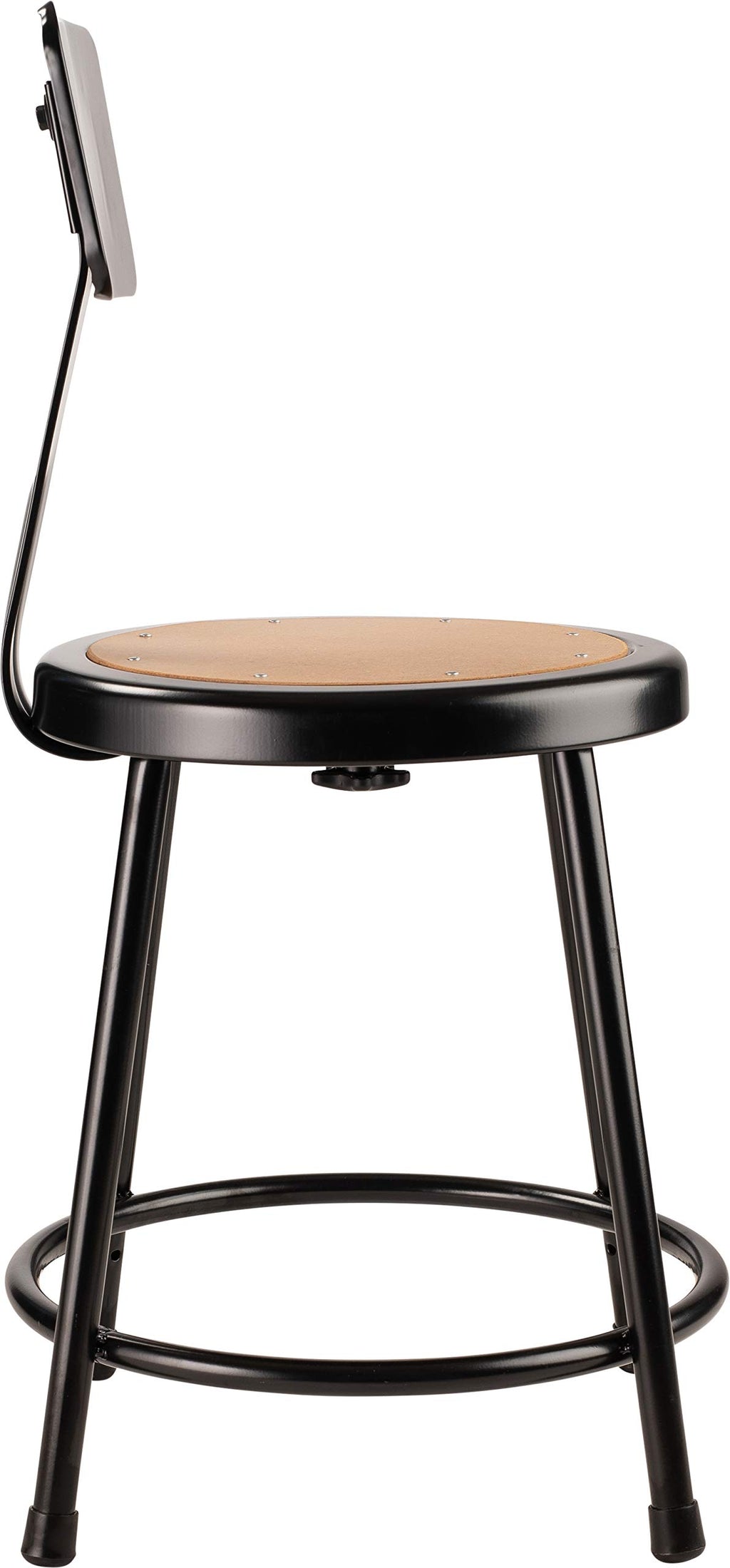 National Public Seating 6218B-10-CN 18" Heavy Duty Steel Stool with Backrest (5 Pack), Black