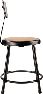 National Public Seating 6218B-10-CN 18" Heavy Duty Steel Stool with Backrest (5 Pack), Black