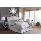 Baxton Studio Aubrey Upholstered King Headboard in Grayish Beige