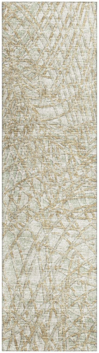 Addison Rugs Rylee Ary32 Green Washable 2'3&quot; X 7'6&quot; Indoor Outdoor Runner Rug, Easy Clean, Machine Washable, Non Shedding, Bedroom, Entry, Living Room, Dining Room, Kitchen, Patio Rug