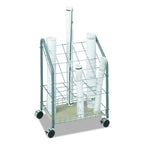 Safco Tubular Steel Wire Roll File Cart, Document And Blueprint Holder, 20 Compartment, Rolling Organizer Cart For Architectural