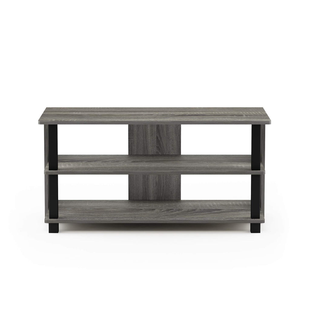 Furinno Sully 3-Tier Stand for TV up to 40, French Oak Grey/Black