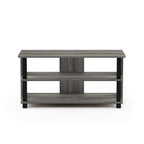 Furinno Sully 3-Tier Stand for TV up to 40, French Oak Grey/Black