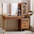 Vanity Desk with 29.53 HD Lighted Mirror, 47.24 Big Modern Vanity Desk with Mirror and Lights, Makeup Vanity with 5 Drawers and 