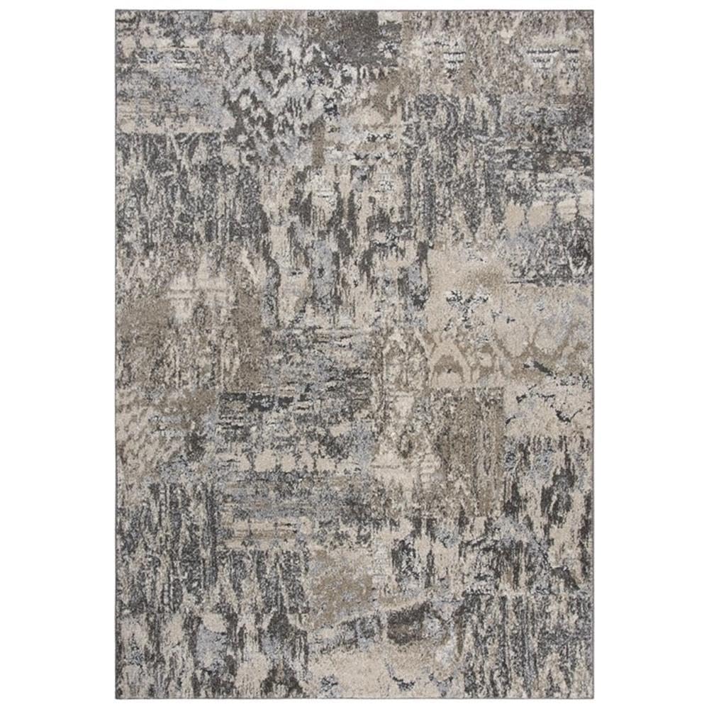 Rizzy Home Alora Decor Venice 5'3"X7'6" Abstract Beige/Silver/Taupe Power-Loomed Area Rug