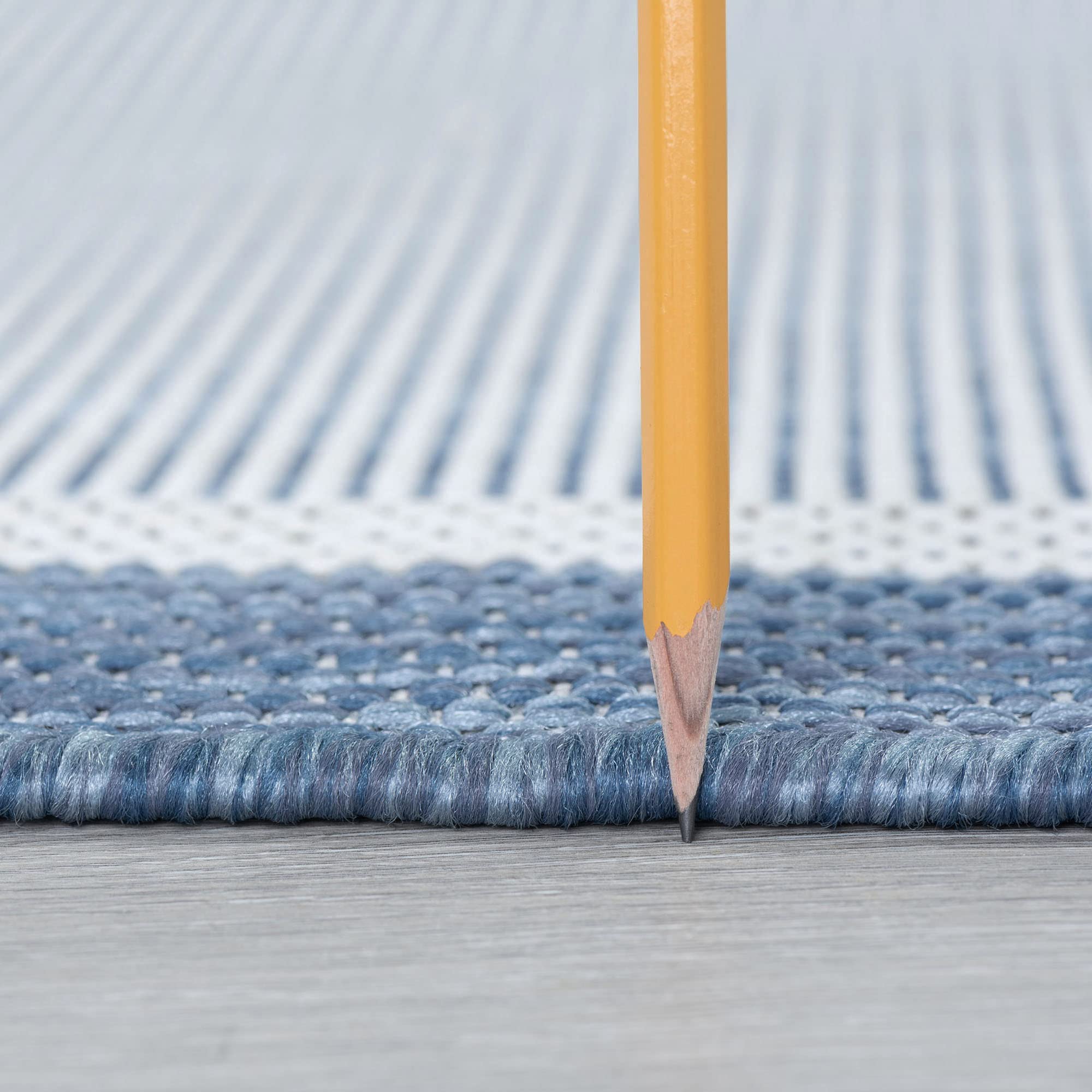 Water & Fade Resistant 8X10 Large Indoor Outdoor Rug Patio, Deck, Porch, Entryway | Outside Area Rugs For Patios | 7'10'' X 10'2'' Blue