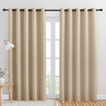 Nicetown Room Darkening Window Curtain Panels, Thermal Insulated Grommet Room Darkening Curtains For Bedroom (Biscotti Beige, 2