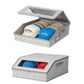 2Pcs Hat Storage Box, Dual Zippers, Adjustable Divider Holds 2460 Caps