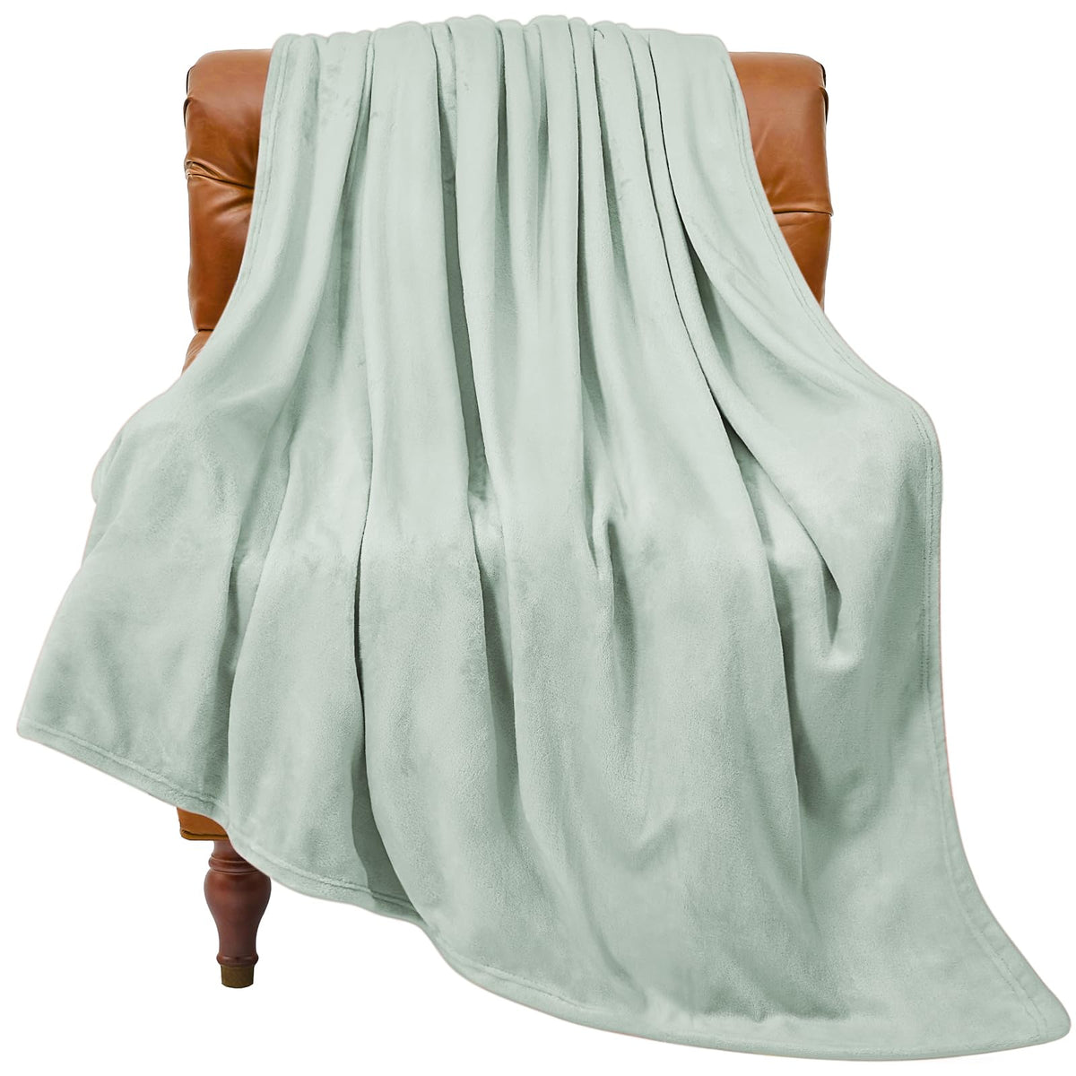 Bedelite Throw Blanket For Couch And Bed - 300Gsm Luxury Plush Cozy Fleece Blanket 50X60 Inches Mint Green, Soft Lightweight Bla