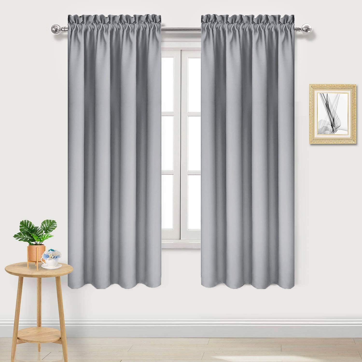 Dwcn Blackout Curtains Room Darkening Thermal Insulated Bedroom Curtains Window Curtain Panels, 38 X 54 Inches Long, Set Of 2 Si