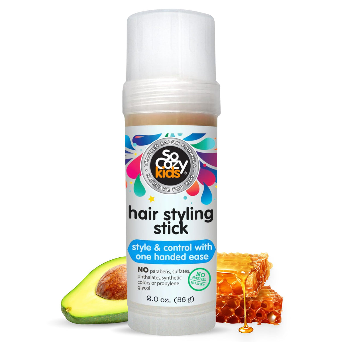 So Cozy Kids Hair Wax Stick, Easy & Quick Styling Wax Stick for Hair (2 Oz) Flyaway Hair Tamer, Slick Back & Shape with Precisio