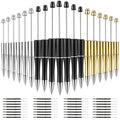 Whaline 24Pcs Beadable Pen Black Gold Silver Bead Ballpoint Pen Gel Ink Pen Retractable Writing Pens With Extra Refills For Diy