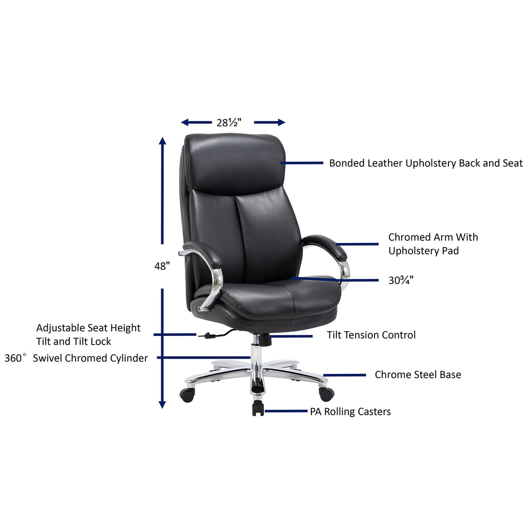 Lorell Executive Leather Big & Tall Chair