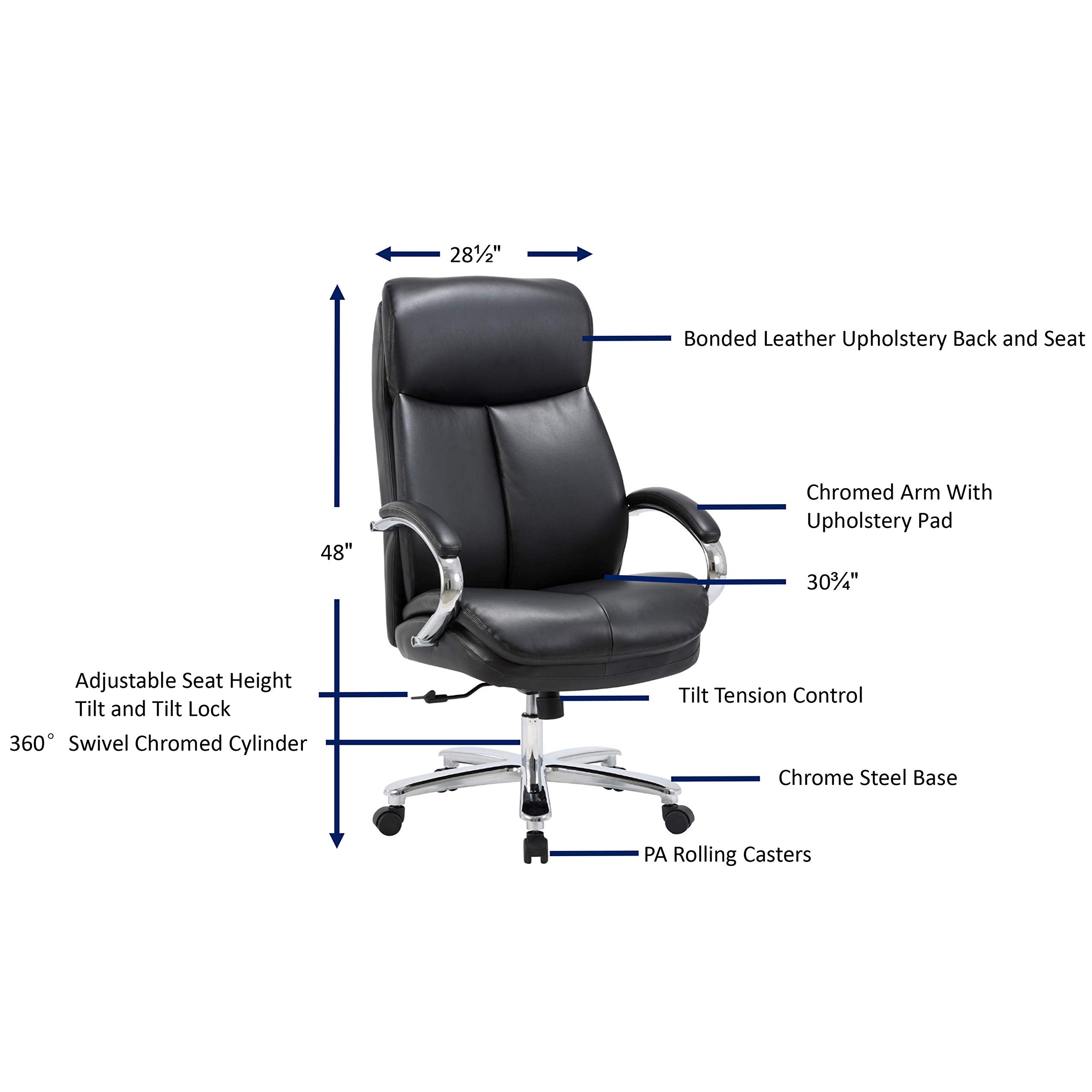 Lorell Executive Leather Big & Tall Chair